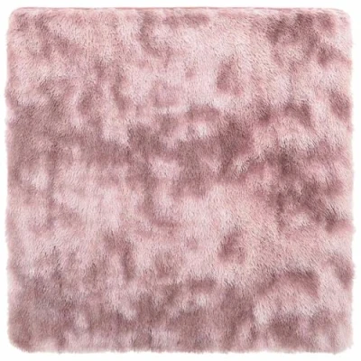 Afbeelding van vidaXL Vloerkleed hoogpolig 200x200 cm polyester stoffig roze