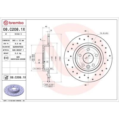 Afbeelding van Brembo Remschijven 08.C208.1X