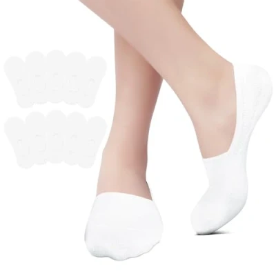 Afbeelding van EKSHER No Show Sneakersokken, onzichtbare enkelsokken voor dames en heren, katoen, siliconen pad, antislip, de zomer, 10 paar, x wit, 35/38 EU