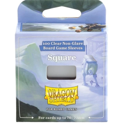 Afbeelding van Dragon Shield Sleeves Square (70x70mm) Clear &amp; Non Glare Side (100 stuks) Arcane Tinmen