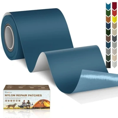 Afbeelding van Cahomo nylon reparatiepatches, 7,6 x 200 cm, zelfklevend, waterdichte reparatiepatch, patches, voor jassen, tenten, bovenkleding, marineblauw