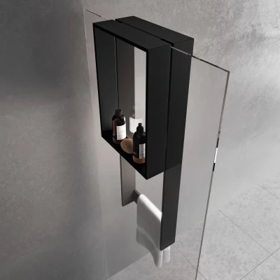 Afbeelding van Design Bath douchenis doucherek en handdoekrek RVS look voor over douchewand 1208953292