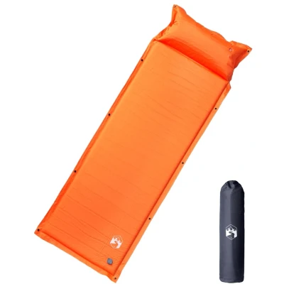 Afbeelding van Kampeermatras met gentegreerd kussen zelfopblazend oranje