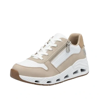 Afbeelding van Rieker Sneakers laag, Dames, Maat: 36, Ginger weiss lehm marble Kunststof
