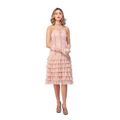 Afbeelding van Smiffy&#039;s Jaren 20 Danseressen Kostuum Peaky Blinders Cheeky Ada Thorne Vrouw Roze Large Carnavalskleding Verkleedkleding