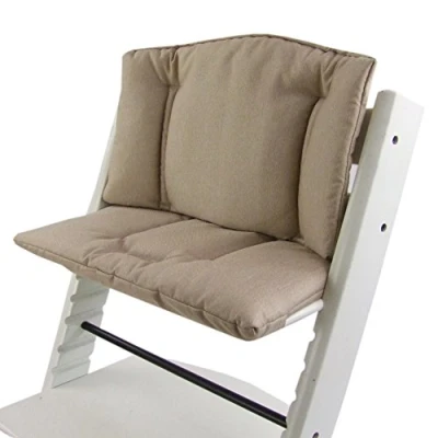 Afbeelding van BambiniWelt Zitkussenset voor Stokke Tripp Trapp kinderstoel, 2 delig, zitkussen, bekleding, vervangingskussen, kussen (zand) XX