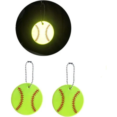 Afbeelding van Reflecterende sleutelhanger 1 stuks Honkbal Geel