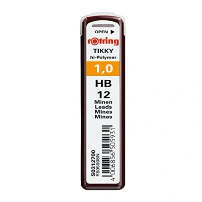 Afbeelding van rOtring Tikky vulpotlood, navullingen, 1,0 mm, HB, 10 stuks (120 vullingen)