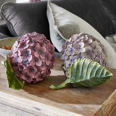 Afbeelding van LOBERON Sierbloem set van 2 Hortensie paars/roze