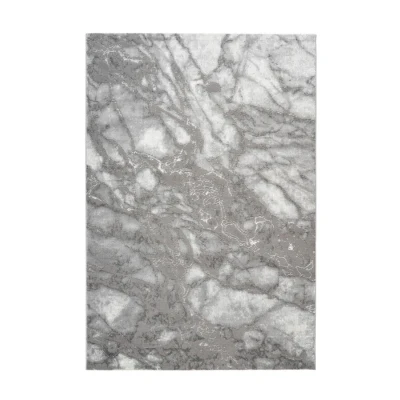 Afbeelding van Fashion Vloerkleed Laagpolig Marmer Grijs Rechthoek Polyester 80x150 cm