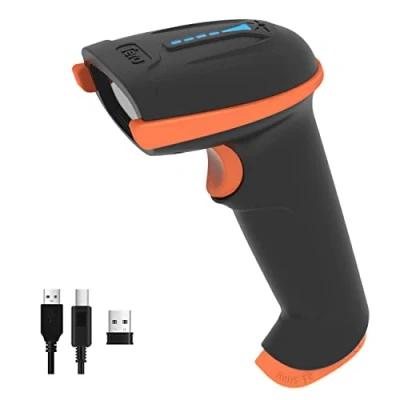 Afbeelding van Tera Barcode Scanner 1D 2D QR Wireless 2,4 GHz + bedraad USB 2.0 handscanner Barcodelezer 5 Mil resolutie 100 m bereik, scherm scannen ondersteund, upgrade model D5100
