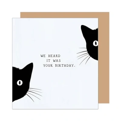 Afbeelding van Edition Seidel Premium vierkante verjaardagskaart met envelop. Wenskaart Happy Birthday kaart spreuk voor man vrouw vriend vriendin kat grappig (GQ406 SW025)