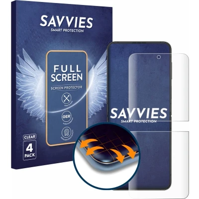 Afbeelding van Savvies Screenprotector voor Samsung Galaxy Z Flip 4 Folie Beschermfolie transparant volledig dekking (4 Stuks)
