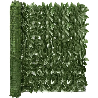 Afbeelding van vidaXL Balkonscherm met donkergroene bladeren 300x100 cm
