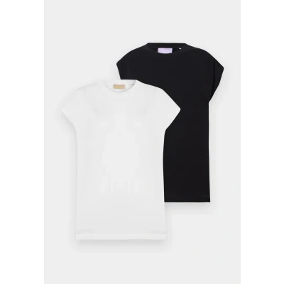 Afbeelding van JJXX Jxastrid BOXY Every TEE 2 PACK Tshirt basic, Dames, Maat: XS, Bright white/black