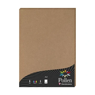 Afbeelding van Clairefontaine 29135C 50 vellen A4 formaat (21 x 29,7 cm) 120 g/m² kraftpapier uitnodigingen &amp; match serie Pollen premium papier glad