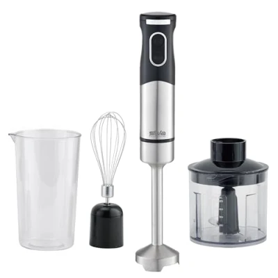 Afbeelding van Silva Homeline SMS 6502 Staafmixer 700 W Met maatbeker, hakmolenopzet, garde RVS, Zwart