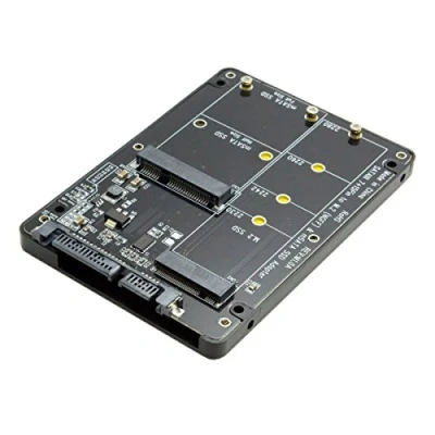 Afbeelding van Cablecc 2 in 1 Combo M.2 NGFF B sleutel &amp; mSATA SSD naar SATA 3.0 adapterconverter, behuizing.
