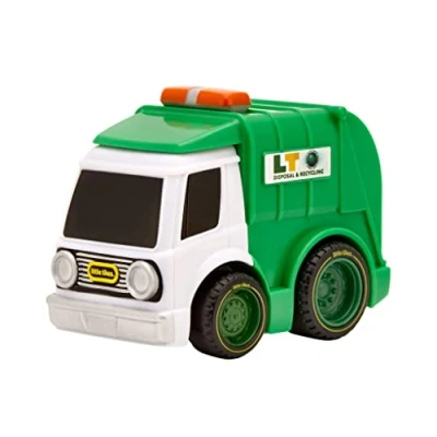 Afbeelding van Little Tikes My First Cars Crazy Fast Serie 4 Groen witte vuilniswagen Trekkend speelgoedvoertuig rijdt tot 15 meter Realistisch ontwerp, gemakkelijk vast te houden Vanaf 3 jaar
