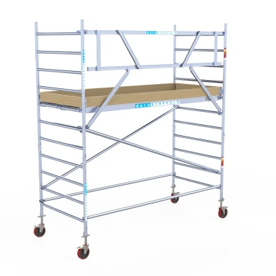 Afbeelding van Euroscaffold Rolsteiger Budget Schoren L305xB135 4.20m werkhoogte Houten platformen