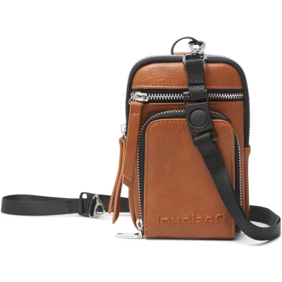 Afbeelding van Desigual Schoudertas mobiele telefoon Mone Embossed Half Dafne Phone Bag Beige Oscuro Bruine