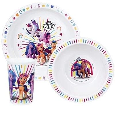 Afbeelding van My Little Pony Ontbijtsetje Rainbow 3 delig Polypropyleen