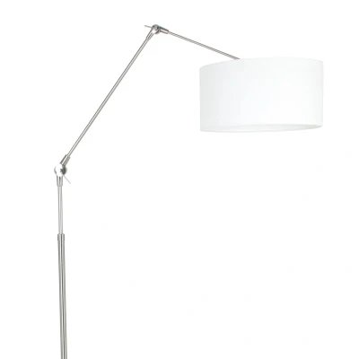 Afbeelding van Steinhauer Prestige Chic vloerlamp met knikarm staal wit linnen