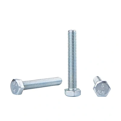 Afbeelding van (Pack van 30 stuks) DIN 933 verzinkt stalen zeskantbouten M8 x 50 mm 8,8 graad, zeskantschroeven, volledig schroefdraad, zeskantkop, kraanbout (30, mm)