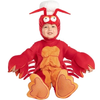 Afbeelding van Spooktacular Creations Baby kreeftenkostuum, krab kostuum voor peuters met koksmuts Halloween feest, sprookjesshow (3T (3 4 jaar))