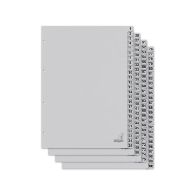 Afbeelding van Kangaro tabbladen A4 cijfers 100 delig ECO karton 180 grams 4 gaats K4100C