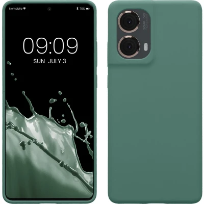 Afbeelding van kwmobile telefoonhoesje geschikt voor Motorola Moto G85 5G Hoesje met siliconen coating Smartphone case in dennengroen