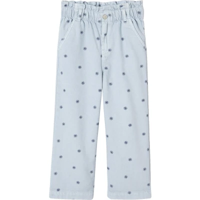 Afbeelding van Vertbaudet Wijde paperbag broek met bloemen meisjes