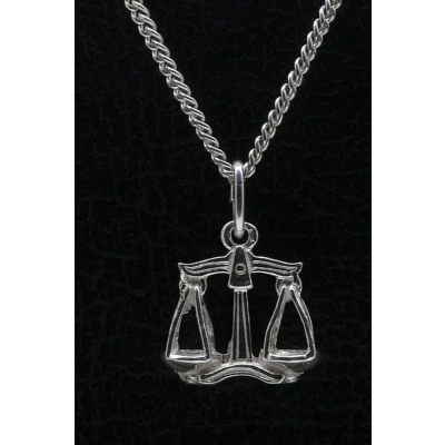 Afbeelding van Zilveren Sterrenbeeld Weegschaal ketting hanger klein