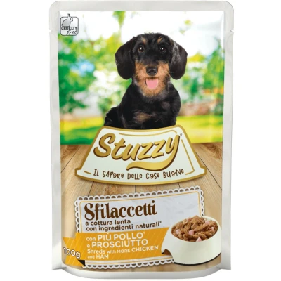 Afbeelding van 24x Stuzzy Hond Shreds Kip Ham 100 gr