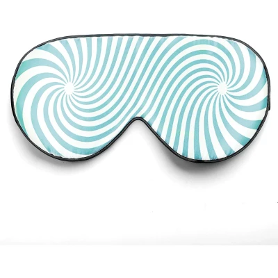 Afbeelding van townssilk 100% zijden slaapmasker met verstelbare riem, comfortabel en superzacht oogmasker ultieme slaaphulp, blinddoek duizelinglijnen groen