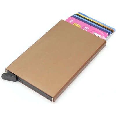 Afbeelding van Figuretta ® RFID Creditcardhouder 6 pasjes Aluminium Pasjeshouder Kaarthouder Brons