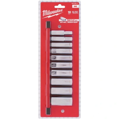Afbeelding van Milwaukee Accessoires Doppenset 3/8 lang SAE maten (10 delig) 4932492510