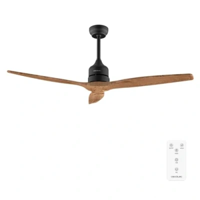 Afbeelding van Cecotec Deckenventilator EnergySilence Aero 5270 DarkWood, DC Motor 40W, Durchmesser 132cm, 3Blätter, Fernbedienung, Timer, 6 Geschwindigkeiten, Sommer und Winter, Höhenverstellbar 15 oder 25cm, Leise