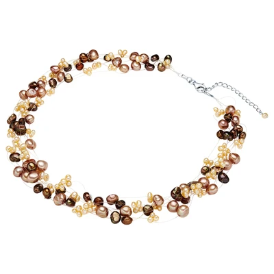 Afbeelding van Valero Pearls Parel ketting Gekweekte zoetwaterparels in Bruin
