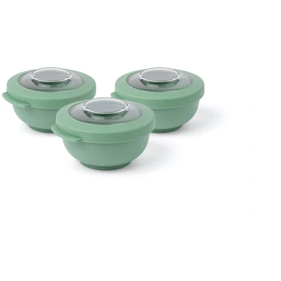 Afbeelding van Amuse Tylla Sage Snack set Perfect Afsluitbare Snackdoosjes Voor onderweg Vaatwas, magnetron, en diepvriesbestendig Groen 3 x 200 ml