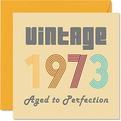 Afbeelding van 51e verjaardagskaarten voor mannen vrouwen vintage 1973 tot in de perfectie 51 verjaardagskaart grappig haar hem, 145 mm x beste vriend verjaardag wenskaarten mama vader broer zus