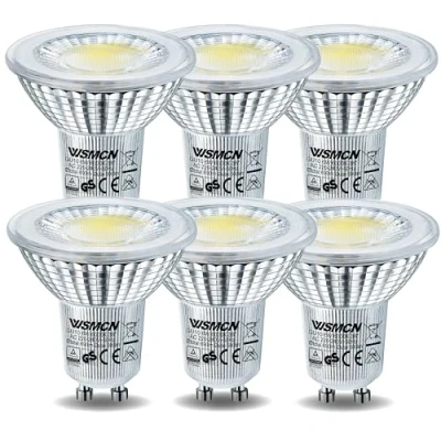 Afbeelding van WSMCN GU10 LED Koel Wit Lamp, 6W Vervangt 80W Halogeen 690 Lumen 6000K Reflector AC 230V Flikkervrije Spotlight, 38 Graden Stralingshoek Spot, Niet Dimbare Lampen, 6 stuks