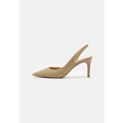 Afbeelding van Michael Kors Alina FLEX Sling Hoge hakken, Dames, Maat: 40.5, Pale gold Textiel