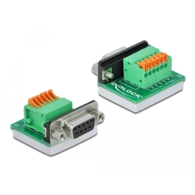 Afbeelding van Delock D Sub9 female naar terminal block adapter met drukknop horizont