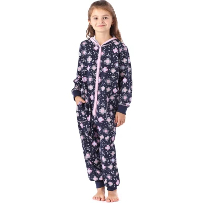 Afbeelding van Merry Style Kinder Pyjama ronde hals lange mouwen broek met zakken Katoen MS MS10 223 PJ Marine Blumen 110 116