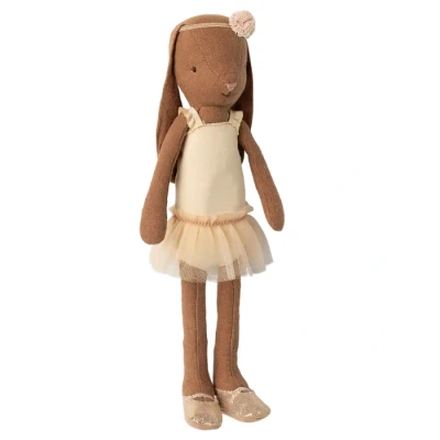 Afbeelding van Maileg knuffelkonijn ballerina chocolate brown cream maat 2 24 cm