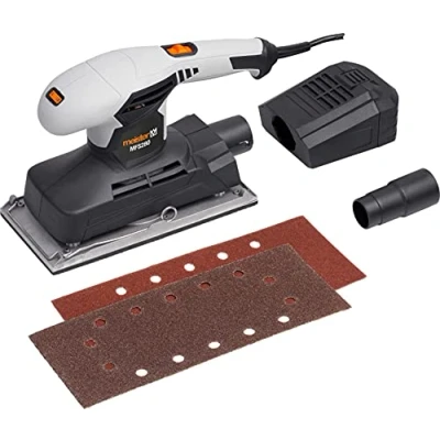 Afbeelding van Meister Vlakschuurmachine 280 W, MFS280 snelheidsvoorkeuze traploos instelbare trilfrequentie klembevestiging en stofafzuiging incl. stofopvangbox/glijbaan met schuurbladen / 5456190