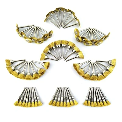 Afbeelding van Merryland Messingborstel voor Dremel Staalborstel 72pcs, Schijfborstel Bekerborstel Eindborstel 24pcs elk, Mini Borstel Polijstborstel Schuurborstel Penborstel, Rotatiegereedschap Accessoire DIY, RMTA072C2