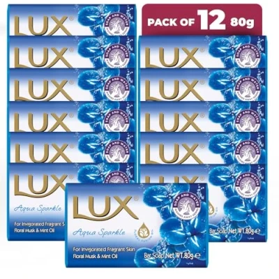 Afbeelding van 12 x LUX Aqua Sparkle Geurige Zeeprepen Met Bloemen Musk &amp; Muntolie 80g