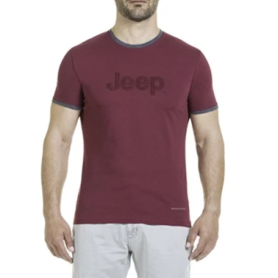 Afbeelding van Jeep Gewatteerd borduurwerk voor heren (Custom Fit) T shirt, bordeaux, XL